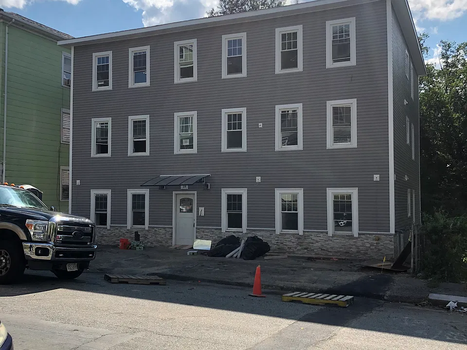 front building (during construction)