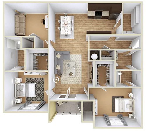 Floor plan 2 Bedroom + Study