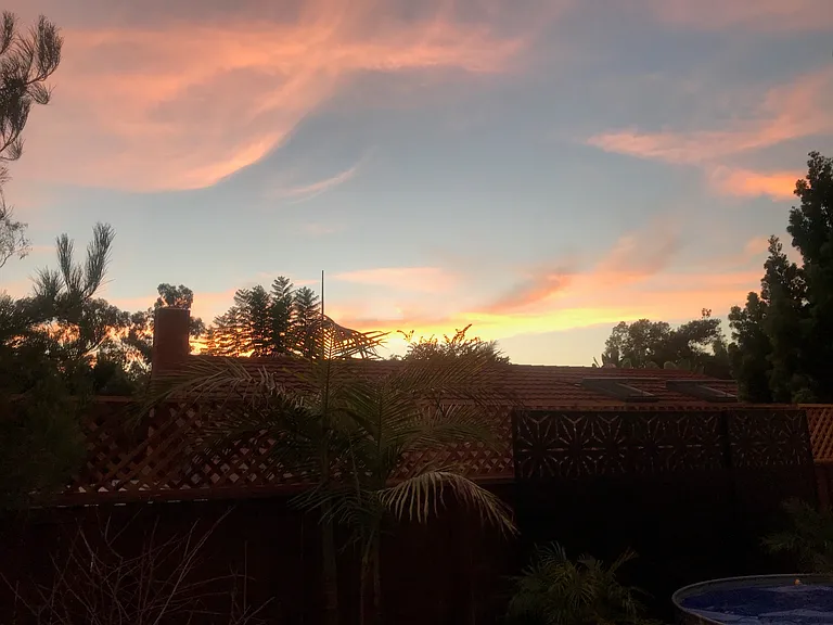 backyard sunset