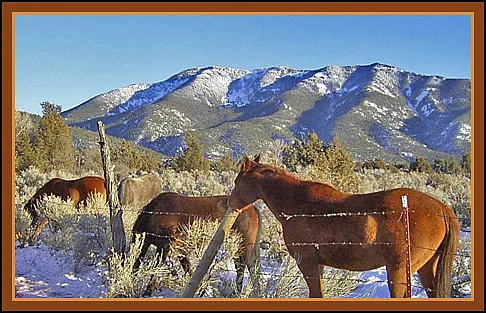 A view of the Taos Pueblo land you might see as you drive up El Salto Road.