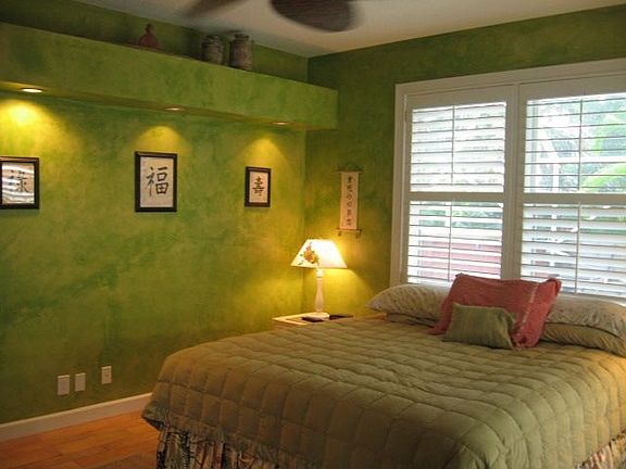 Tropical Green Master Bedroom