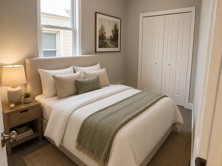 Virtually Staged Main Bedroom