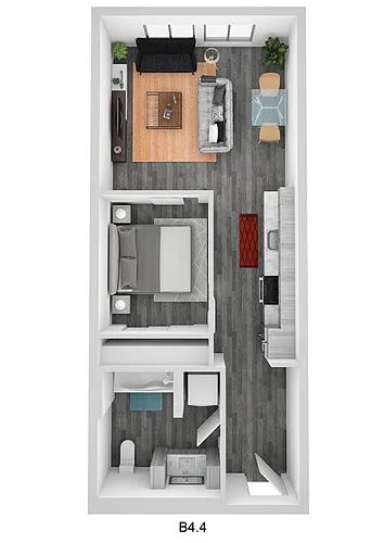 Floor plan Open 1 Bedroom A19