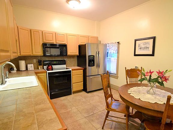 Kitchen with stainless steel appliances