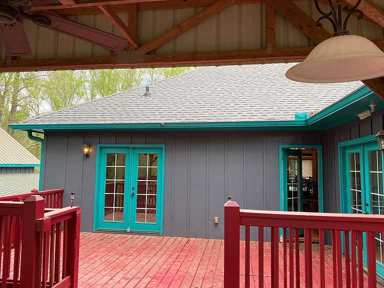 Large deck, covered portion and open deck