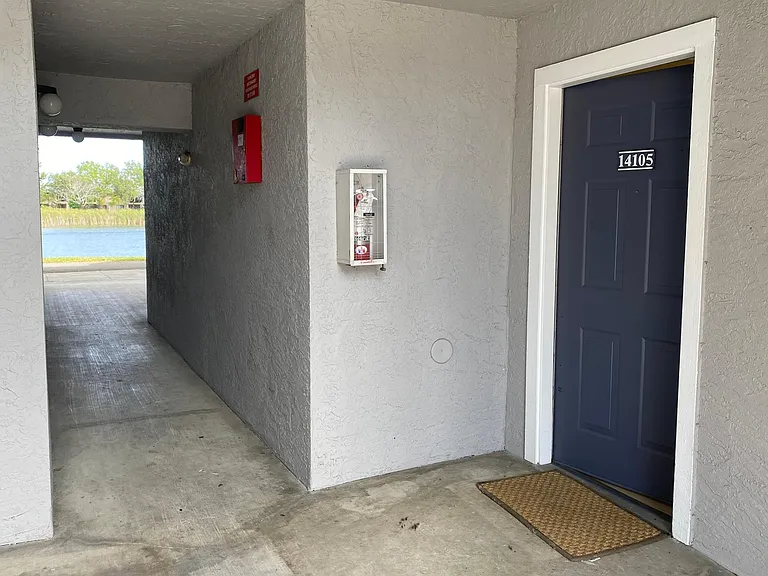 The lake and trail are steps away from the front door