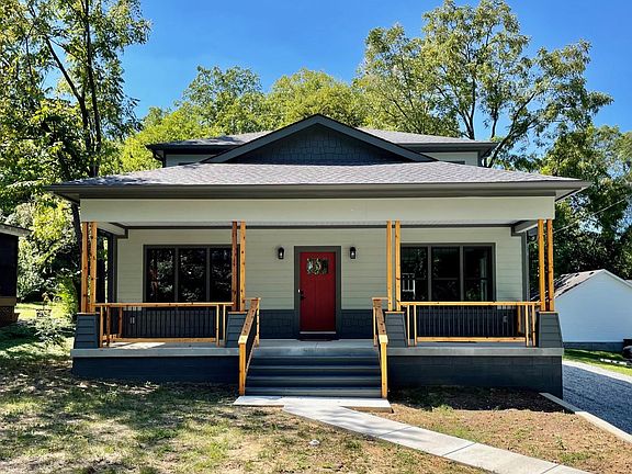 House front with full porch