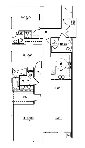 Floor plan 3 Bedroom, 3 Bath