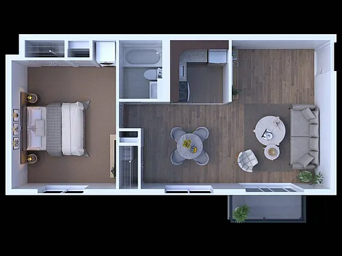 Floor plan 1 BR - 1 BTH