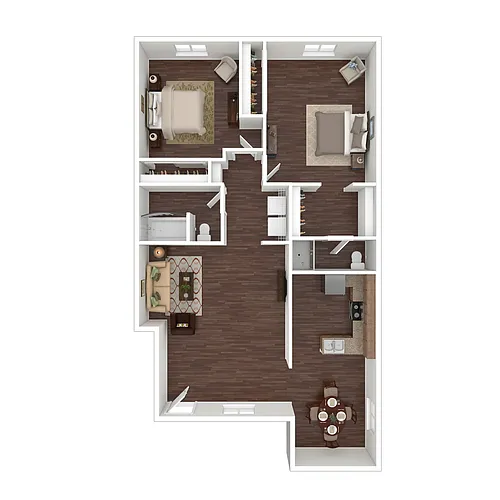 Floor plan 2 Bedroom / 2 Bath