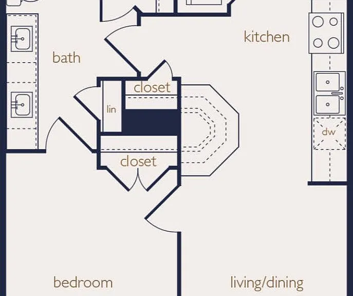 A1.B floor plan Eighteen25 Downtown