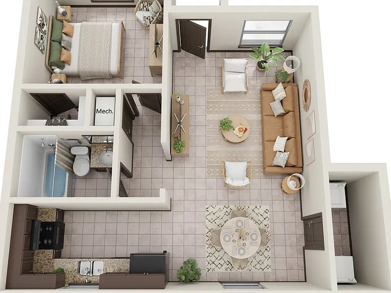 1 Bedroom - 1 Bathroom 1 Bedroom - 1 Bathroom