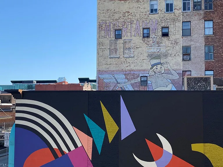 instagramable wall across the street