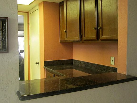   A view from the dining area to the kitchen.