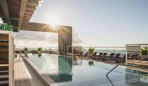 Take a dip in your resort-style rooftop pool - The Watermarc at Biscayne Bay