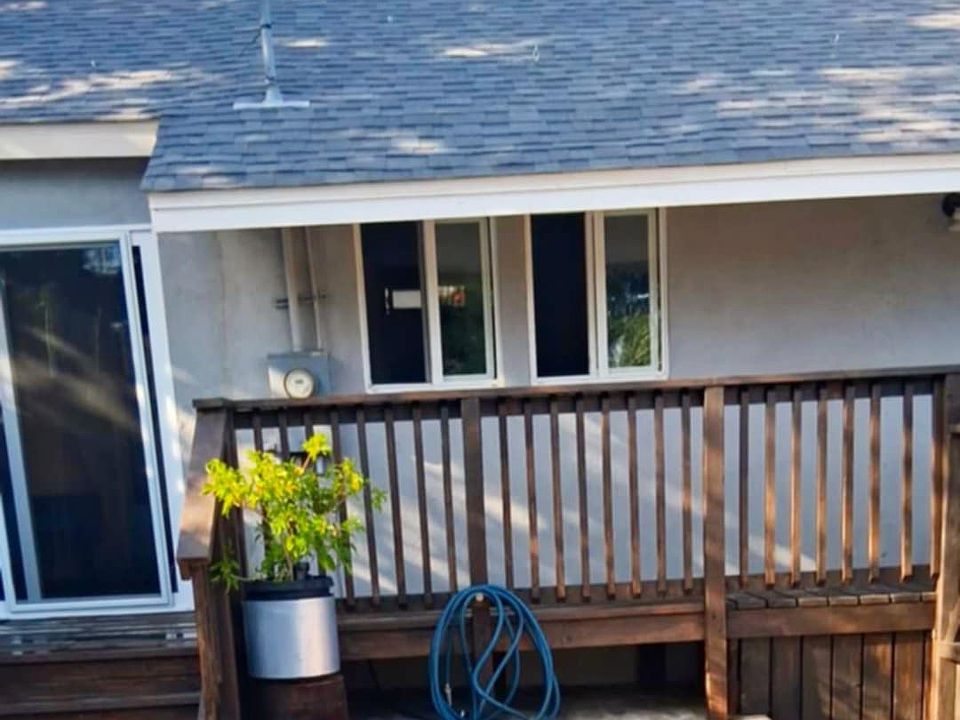 Deck leading to private garden