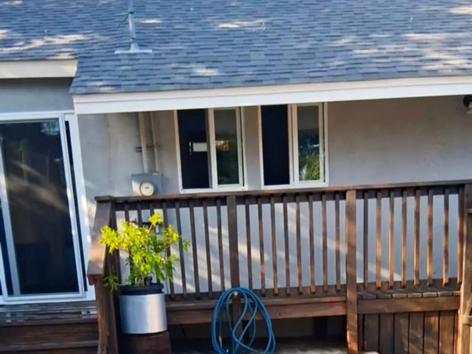 Deck leading to private garden