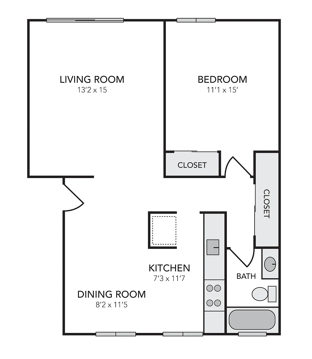 Floor plan One Bedroom