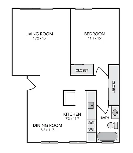 Floor plan One Bedroom