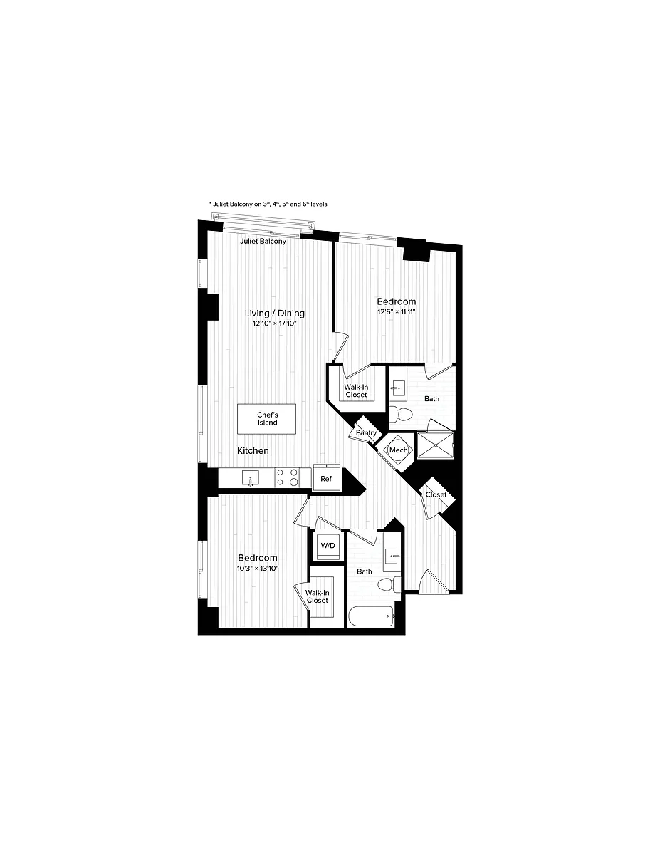 Floor plan C02 Two Bedroom Two Bath