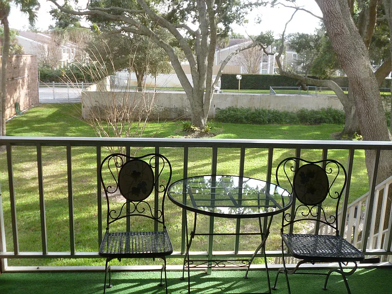 Balcony porch over courtyard