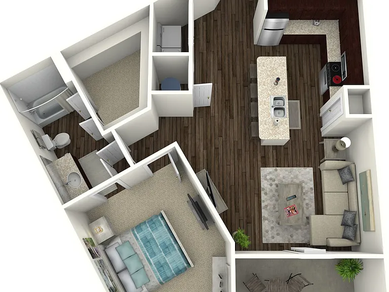Monet - A9 floor plan Hardy Yards Apartment Homes