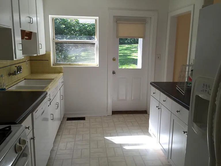 Kitchen looking into back yard