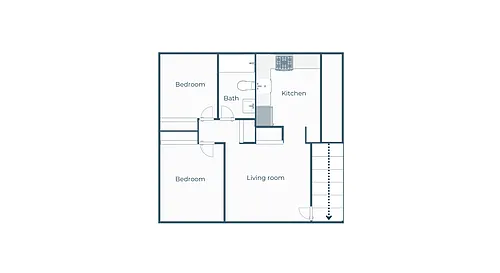 Floor plan 2 Bedroom 1 Bathroom