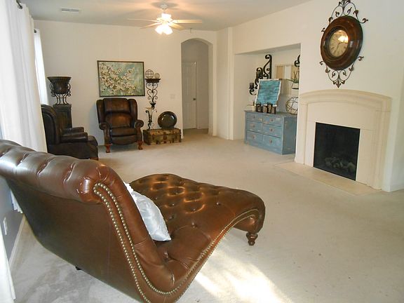 family room with fireplace