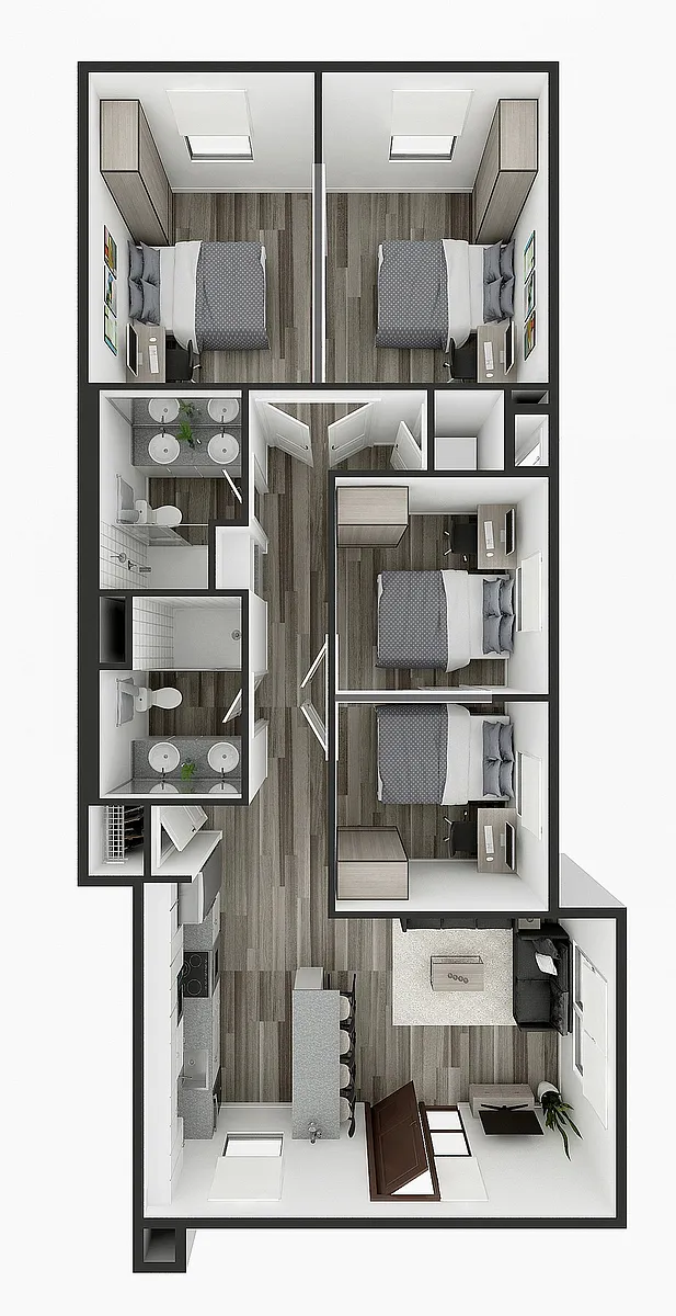 Floor plan 4BR/2BA - Foothill