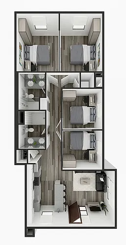 Floor plan 4BR/2BA - Foothill