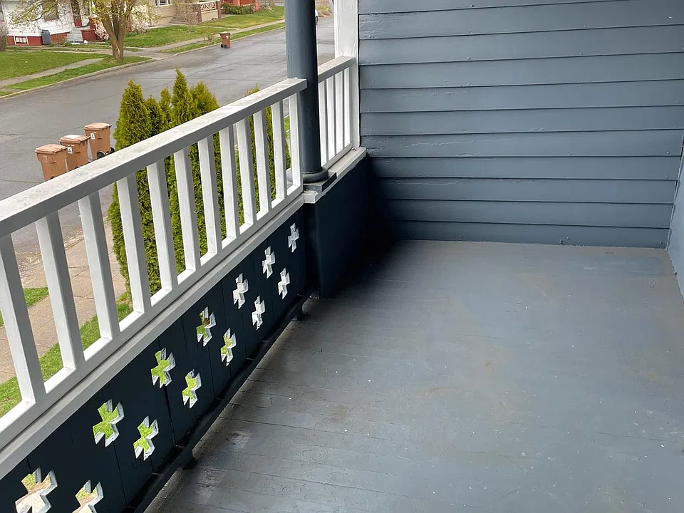 Porch and deck off bedroom