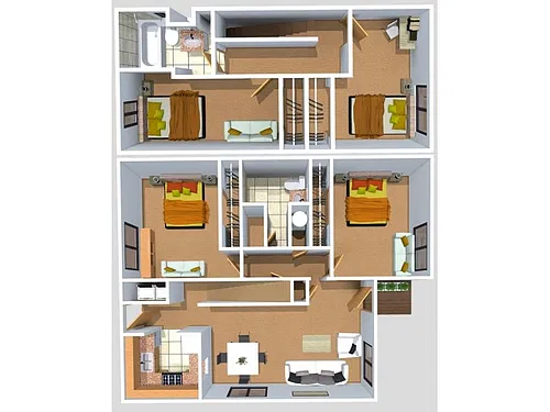 Floor plan 4-bed town home at Summer Pointe