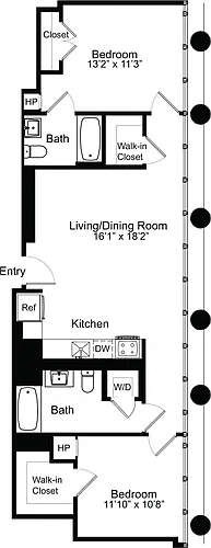 Floor plan Two Bedroom E 14