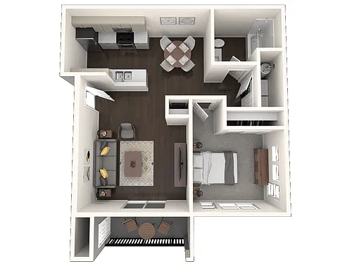 Floor plan One Bed One Bath