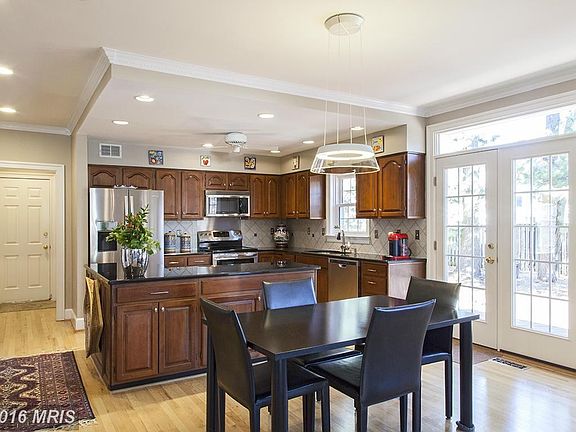 Kitchen with French doors to spacious deck