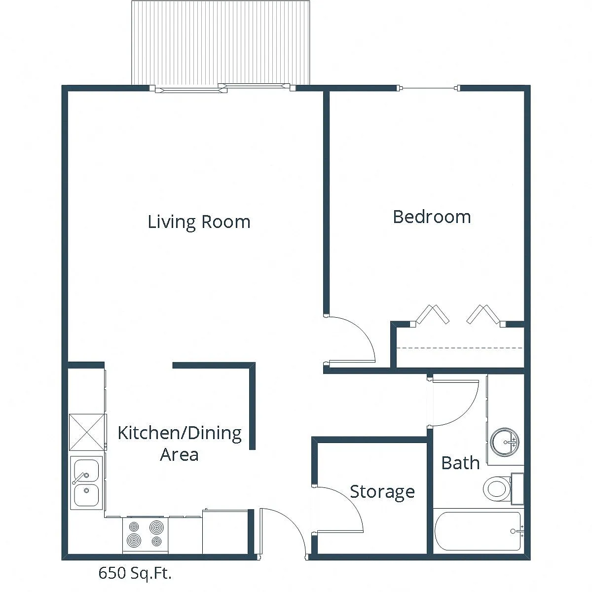 Floor plan One Bedroom 11A