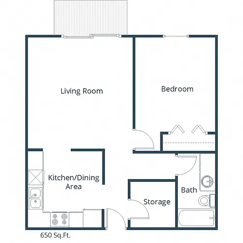 Floor plan One Bedroom 11A