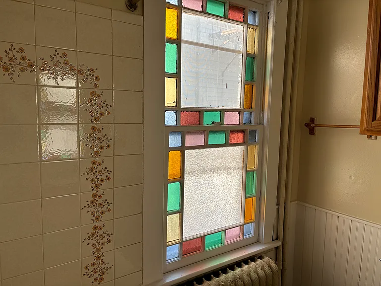 Stained Glass Window in Bathroom