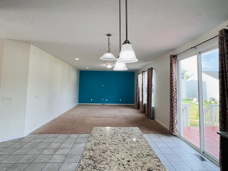 View of the family room from the kitchen
