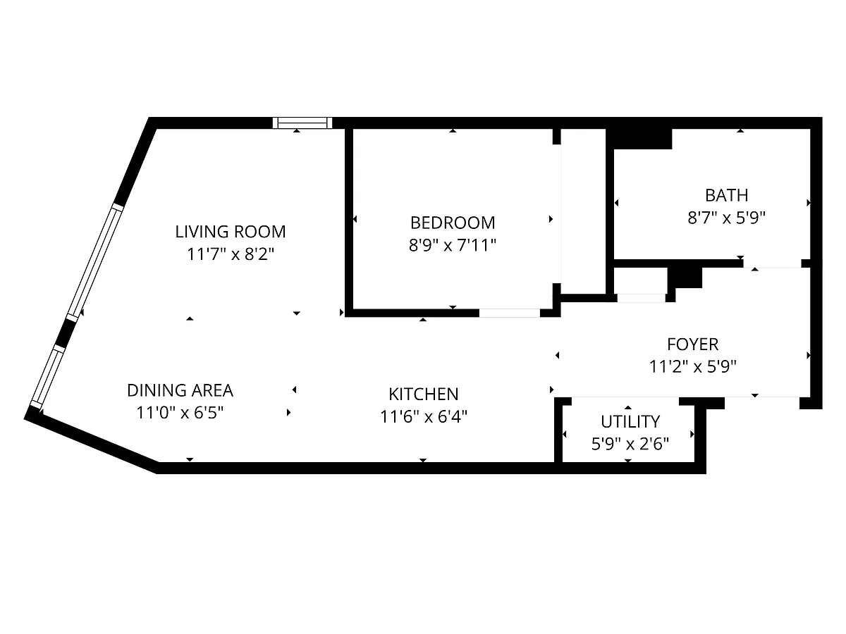 Floor plan One Bedroom One Bath