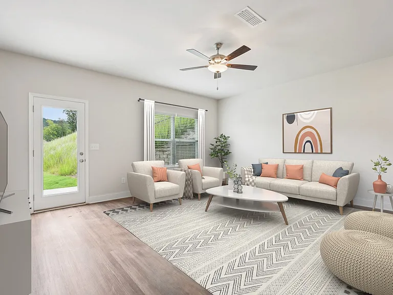 A view of the living room and intimate space
