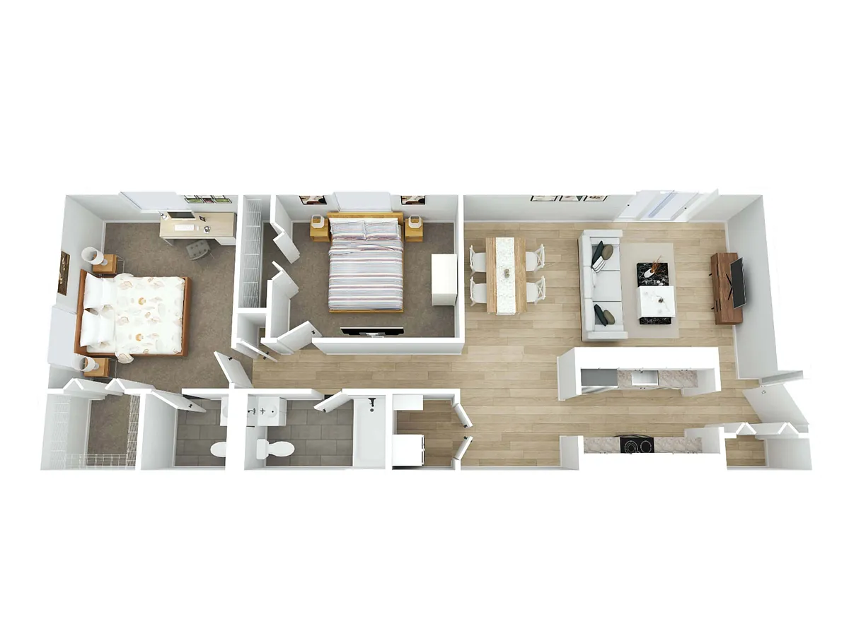Floor plan 2 Bedroom Townhome Renovated