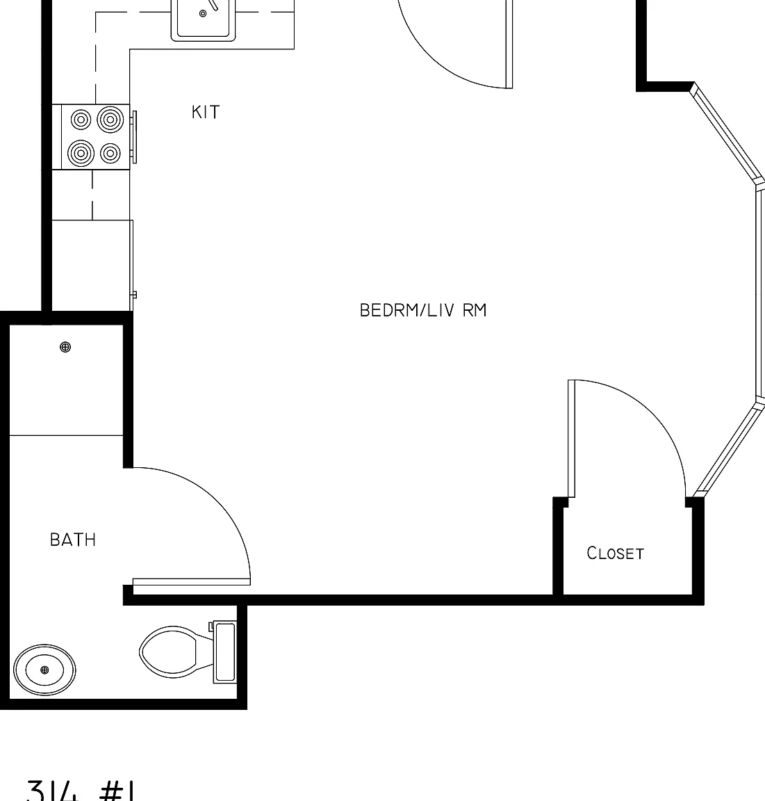 Studio, 350 sqft, $824 — Photo 3
