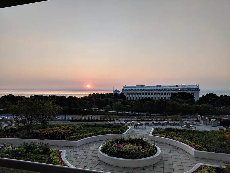 Sunrise view from balcony outside main bedroom