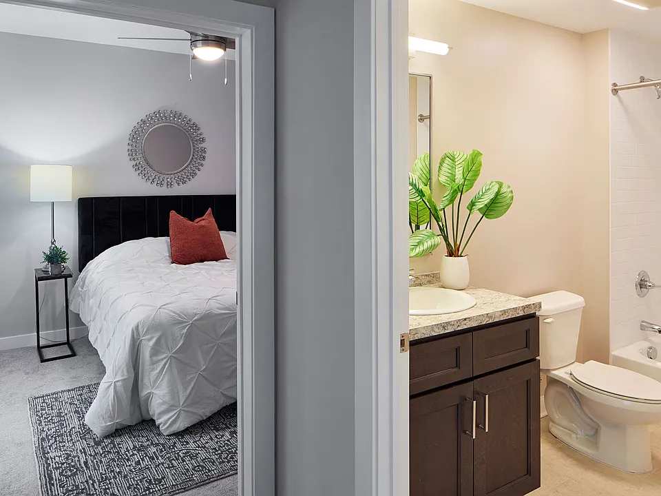 Apartment bedroom and bath