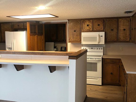View of kitchen area from living area.