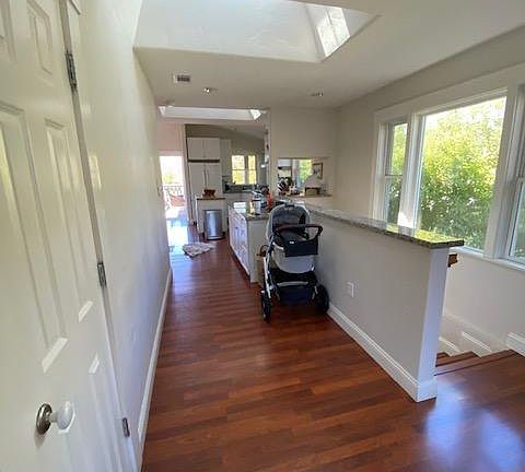 upstairs hall between living room and kitchen