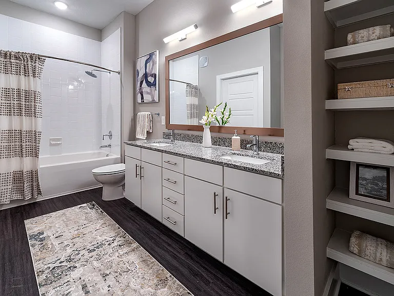 Experience the elegance of a well-designed bathroom offering luxury and functionality.