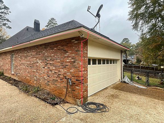 Double garage, rear of house